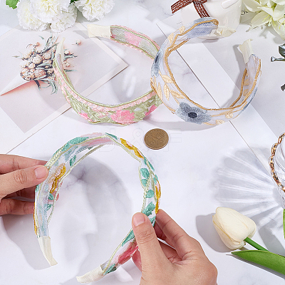 3Pcs 3 Colors Polyester Hair Bands MRMJ-CY0001-02-1