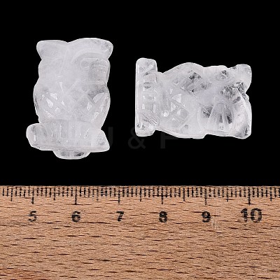 Natural Quartz Crystal Owl Figurine DJEW-N005-05F-1
