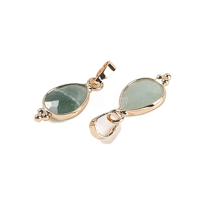Natural Green Aventurine Faceted Pendans KK-L218-004G-06-1