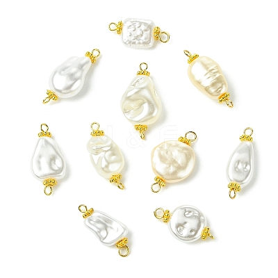 65Pcs 13 Styles ABS Plastic Imitation Pearl Connector Charms PALLOY-CJ00168-1