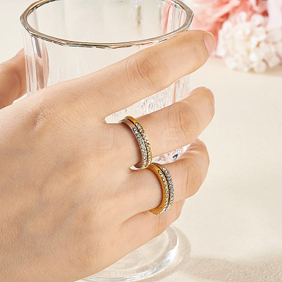 2Pcs 2 Colors Alloy with Crystal Rhinestone Finger Rings RJEW-TADJ0001-01B-1