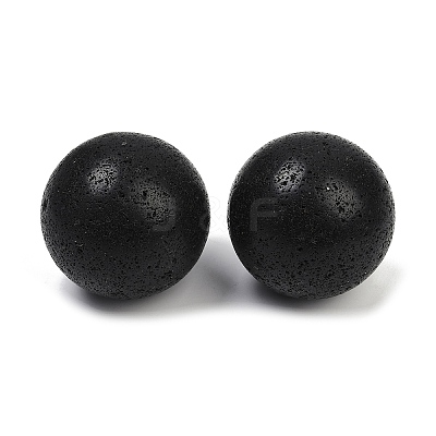 Natural Lava Rock Sphere Beads G-I367-07S-1