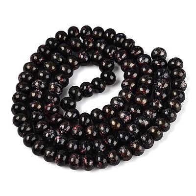 Opaque Baking Paint Glass Beads Strands GLAA-Q110-03A-17-1