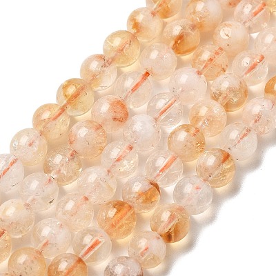 Heated Natural Citrine Beads Strands G-S362-105B-1
