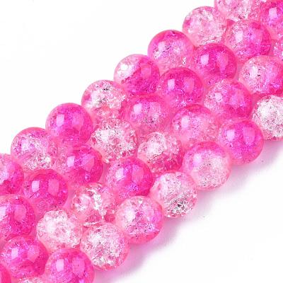 Baking Paint Crackle Glass Bead Strands CCG-S001-8mm-09-1