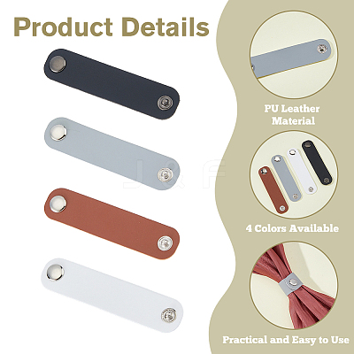 20Pcs 4 Colors PU Leather Scarf Clips AJEW-HS0001-39-1