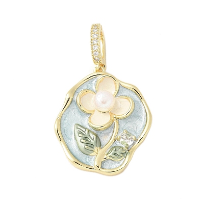 Brass Enamel Pendants LS-KK-F886-03G-03-1