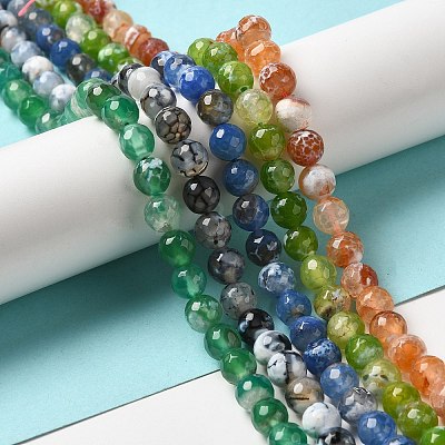 Natural Fire Crackle Agate Beads Strands G-D210-8mm-M1-1