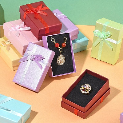 6Pcs Cardboard Paper Jewelry Set Boxes AJEW-YW0001-35B-1