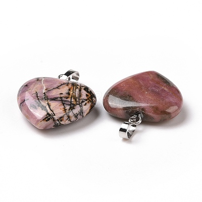 Natural Rhodonite Pendants G-G956-B22-FF-1