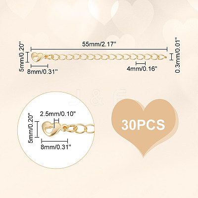 30Pcs Brass Curb Chains Extender KK-UN0001-78-1