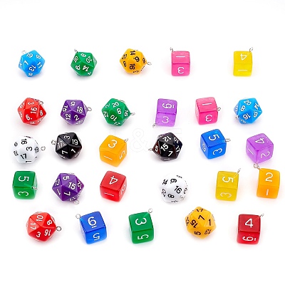 28Pcs 2 Style Acrylic Pendants OACR-PH0001-83-1