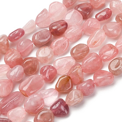 Natural Madagascar Rose Quartz Beads Strands G-Q060-E21-01-1