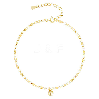Alloy Round Charm Dapped Chains Anklets WGFEED8-02-1