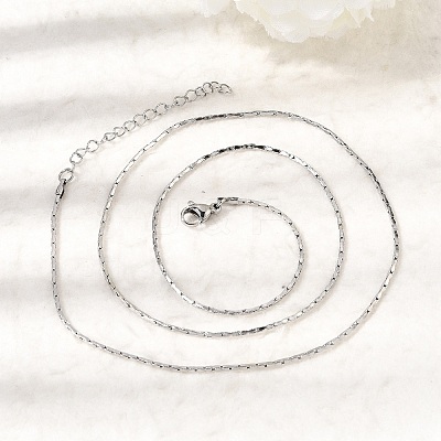 1.3MM 304 Stainless Steel Boston Link Chains Necklaces for Women Men NJEW-Z115-12P-04-1
