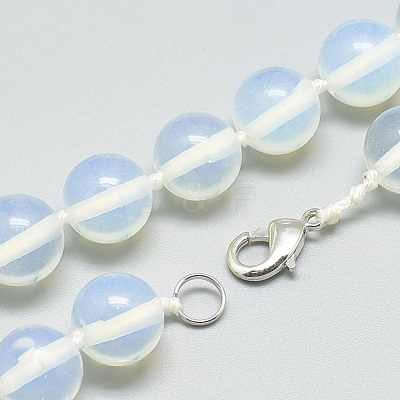 Opalite Beaded Necklaces NJEW-S405-13-1