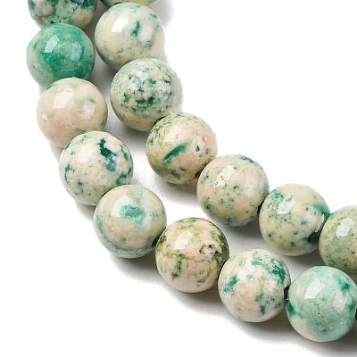 Natural Dyed Marble Beads Strands G-P593-6mm-01-1