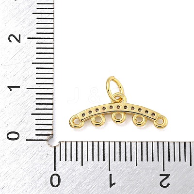 Brass Micro Pave Clear Cubic Zirconia Chandelier Component Links KK-NH0003-01G-1