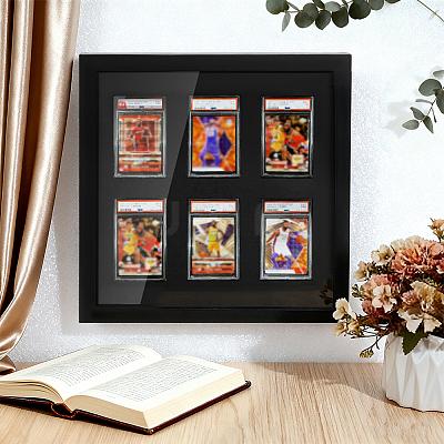 6-Hole Wood Wall-Mounted Card Storage Display Stands ODIS-WH0038-305-1