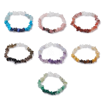 7Pcs Gemstone Stretch Bracelet Sets BJEW-JB11012-1