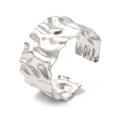 Non-Tarnish 304 Stainless Steel Wide Open Cuff Bangles BJEW-L682-021P-1