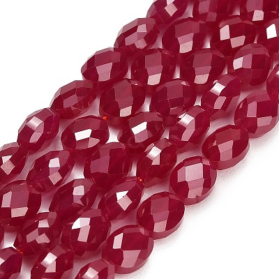 Lab Grown Red Corundum Beads Strands GG-CBAC488-01D-1