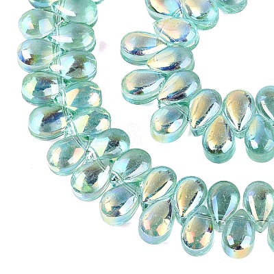 Electroplate Transparent Glass Beads Strands EGLA-N057-01A-03-1