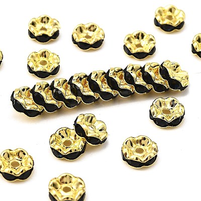 Brass Grade A Rhinestone Spacer Beads RSB030NF-04G-1