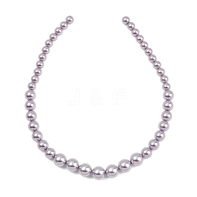 Electroplated Shell Pearl Graduated Beads Strands BSHE-C011-04-03-1