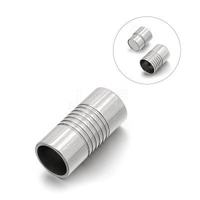 Tarnish Resistant Smooth 304 Stainless Steel Column Magnetic Clasps with Glue-in Ends X-STAS-E089-33F-1