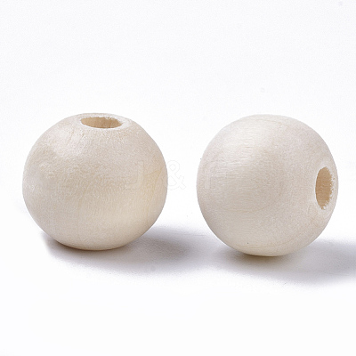Unfinished Natural Wood Beads X-WOOD-S651-A12mm-LF-1