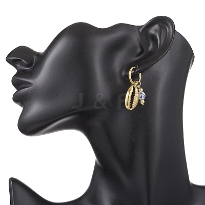 Brass Shell Shape Hoop Earrings EJEW-JE06738-1