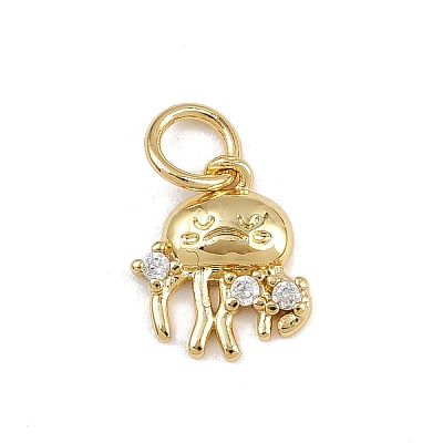 Brass Micro Pave Cubic Zirconia Pendants KK-A269-04D-G-1