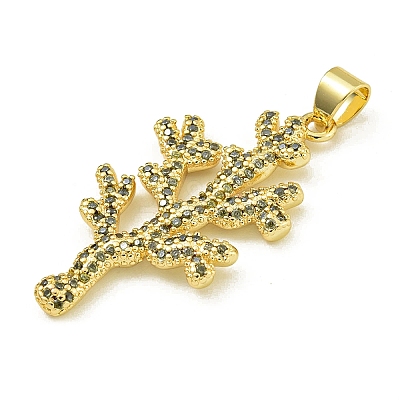 Rack Plating Brass Pave Cubic Zirconia Pendants KK-U029-11G-05-1