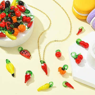 Thanksgiving Charms Lampwork Pendants LAMP-CJ0001-21-1