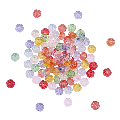 100Pcs 10 Colors Transparent Glass Beads GLAA-CJ0001-46-1