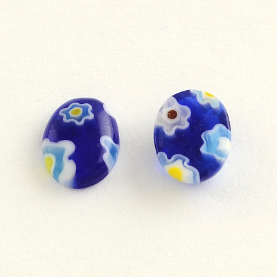 Handmade Millefiori Glass Cabochons X-LK-R006-12-1