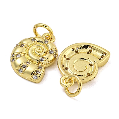 Rack Plating Brass Micro Pave Cubic Zirconia Pendants KK-I718-27G-01-1