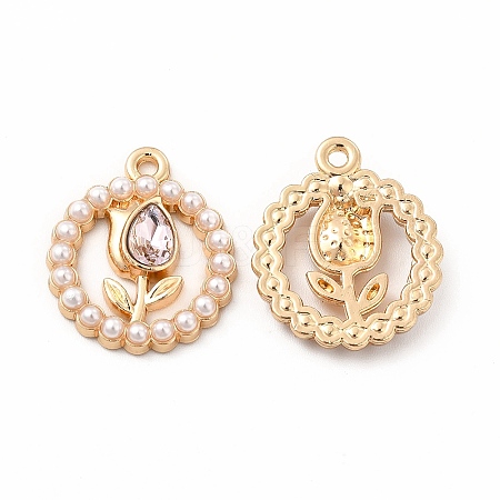 ABS Plastic Imitation Pearl Pendants FIND-A025-11G-1