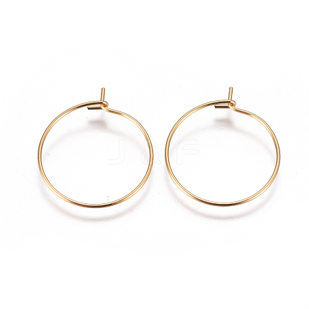 304 Stainless Steel Hoop Earrings Findings STAS-F227-54C-G-1