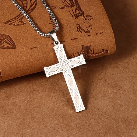 Titanium Steel Cross Pendant Necklaces CL9697-2-1