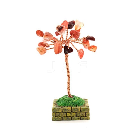 Carnelian Flower Garden Crushed Stone Fortune Tree Ornaments Mini Home Creative Office Decoration Crafts Small Ornaments PW-WG4CBFE-08-1