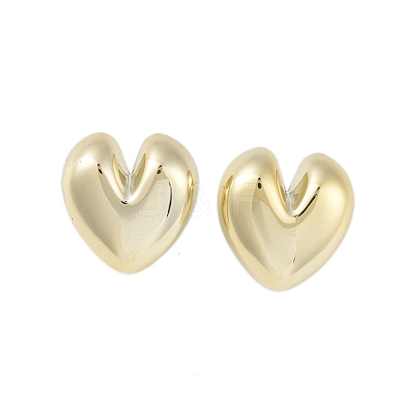 Heart CCB Plastic Stud Earrings for Women EJEW-Q382-05G-1