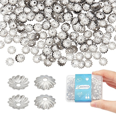 DICOSMETIC 500Pcs 304 Stainless Steel Bead Caps STAS-DC0011-57-1