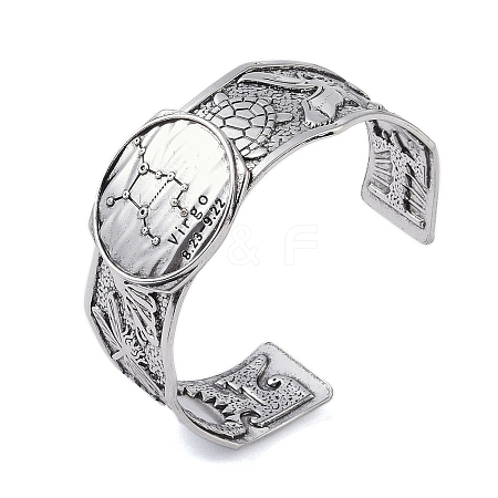 Constellation Alloy Open Cuff Bangles for Women Men LS-BJEW-C064-01AS-09-1
