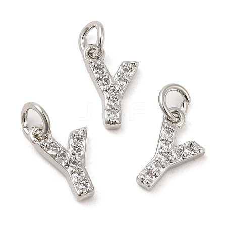 Brass Micro Pave Grade AAA Cubic Zirconia Charms ZIRC-P067-11P-Y-NR-1