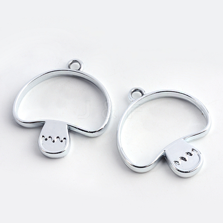 Rack Plating Alloy Open Back Bezel Pendants PALLOY-S047-35D-FF-1