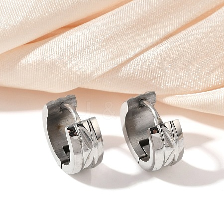 304 Stainless Steel Polishing Effect Hoop Earrings EJEW-M001-37P-1