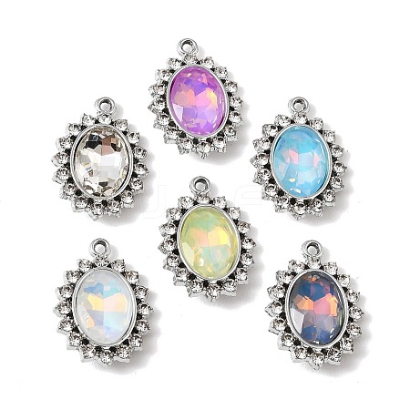 UV Plating Alloy Glass Pendants FIND-K032-41P-1