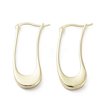 Twist Oval Brass Hoop Earrings EJEW-G371-03G-1
